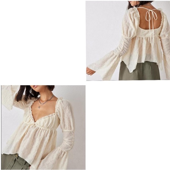 NWT Urban Outfitters Sonet Blouse size S color Ivory - Picture 5 of 5